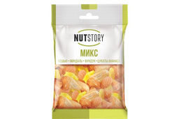 NutStory, кешью, миндаль, фундук и цукаты ананаса, 43 г