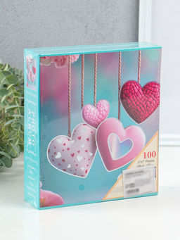 Фотоальбом на 100 фото 13×18 см «Сердца на веревочках», в коробке, 5×18×20.5 см