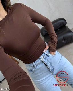 Лонгслив женский однотонный