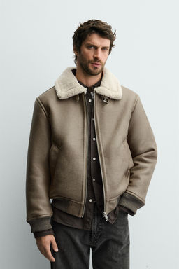 DOUBLE-FACED FAUX LEATHER JACKET - Zara фото 2