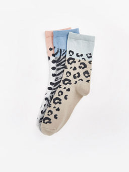 Desenli Kad?n Soket ?orap 3l?