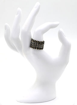 Кольцо на резинке с турмалином шерл шарик 2мм Радуга камня