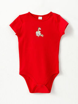 Bisiklet Yaka Uzun Kollu Bask?l? Erkek Bebek ??t??tl? Bodysuit 2li