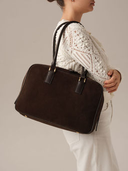 Замшевая сумка DBR Dominique 31389 черный каштан