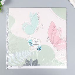 Цена за 5 шт. Бумага для скрапбукинга двусторонняя Нежность весны, плотность 180 г, 30.5?32 см