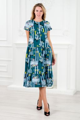 Платье женское из кулирки Кармелита петроль - Амадэль фото 2