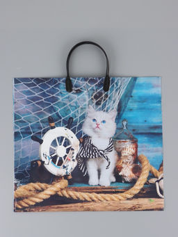 Цена за 10 шт. Пакет "Матроскин", полиэтиленовый с пластиковой ручкой, 38 х 34 + 3 см, 90 мкм