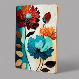 Картина акрил «Объёмные цветы», 40×30 см