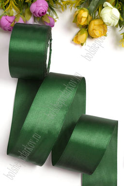 Лента атласная 5 см*25 ярд (SF-1355) темно-зеленый №049