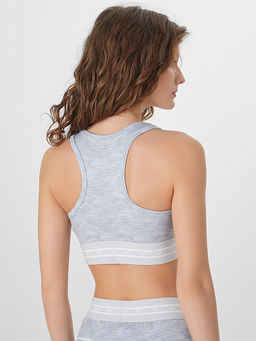 Топ женский спортивный серый