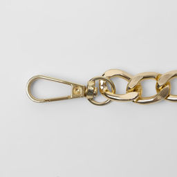 Цена за 2 шт. Цепочка для сумки, с карабинами, металлическая, плоская, 18×13 мм, 120 см, цвет золотой