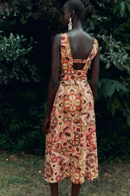 PRINTED RUSTIC MIDI SKIRT - Zara фото 5