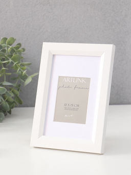 Фоторамка для фото 10×15 см, с паспарту (7×10 см), Anna, МДФ, белый (пластиковый экран)