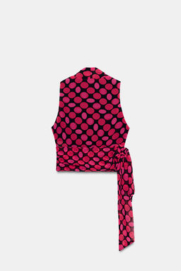 TOP LUNARES LAZO / Negro / Fucsia