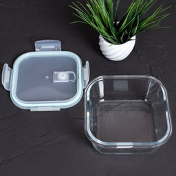 Контейнер квадратный, крышка с клапаном 800 мл, стекло / R-800TQ /уп 36/ - Галеонтрейд фото 2