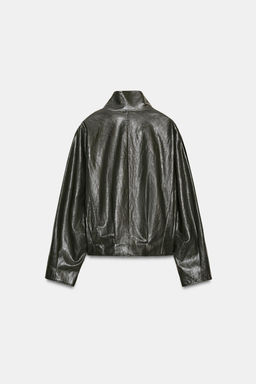 CHAQUETA EFECTO PIEL ZW COLLECTION / Gris - Zara фото 9
