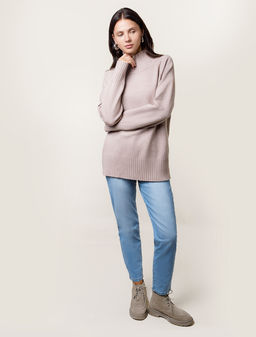 Джинсы мом фит из мягкой эластичной джинсы 12OZ - Vilatte фото 5