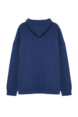 TRENDYOL MAN Siyah Buyuk Beden apusonlu Oversize/Genis Kesim Ici Polar/S?cak Tutan Sweatshirt TMNAW24AO00013 - Trendyolmilla фото 8