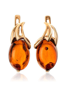 Серьги Палермо, украшенные натуральным янтарём - Амберхолл фото 2