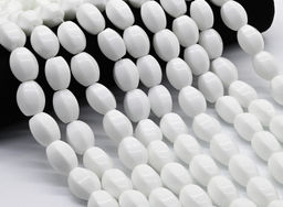 Бусины из агата белого имитация бочонок с гранями 15*20мм, 40,5см, 20 бусин Радуга камня