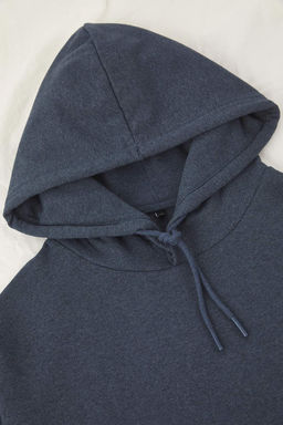 Indigo Oversize/Genis Kesim Kapusonlu Ici Polar/S?cak Tutan Sweatshirt TMNAW23SW00195