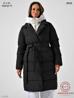 Зимняя тёплая женская длинная куртка