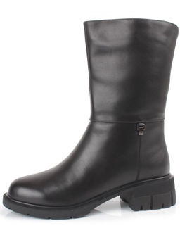 Z4209M BLACK Полусапоги зимние женские (натуральная кожа, натуральный мех)
