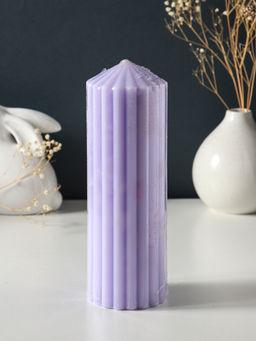 Свеча - цилиндр 7×20 см, 600 г, с крупными гранями, лаванда