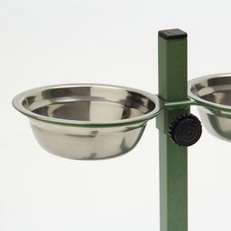 Подставка с мисками для кошек и собак Пижон, 2250 мл, высота 25 см, разборная, зелёная фото 4