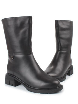 Z4209M BLACK Полусапоги зимние женские (натуральная кожа, натуральный мех)