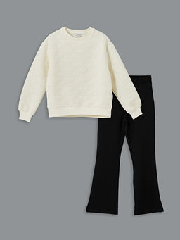 Bisiklet Yaka K?z ?ocuk Sweatshirt ve Tayt