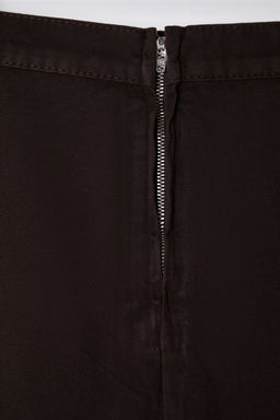 Kahverengi Volanl? Maxi Denim Etek TWOSS25ET00005