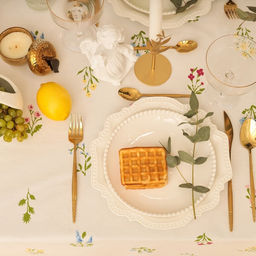 Скатерть Этель. Цветочек, 146?2202 см, саржа 190 г/м?, 100% хлопок