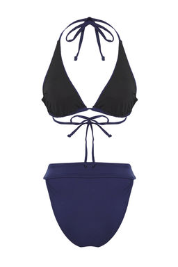 TRENDYOLMILLA Siyah Ucgen Tas Bask?l? Regular Bikini Tak?m? TBESS25BT00094  фото 6