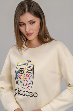 Арт.15111 Свитшот женский 44-52 (5 шт) Цвет:бежевый - Калинка фото 3