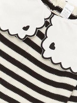 Bebe Yaka Uzun Kollu ?izgili K?z Bebek Triko Kazak - Waikiki фото 2