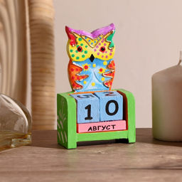 Вечный календарь Сова,7410 см, дерево, 2 языка, МИКС