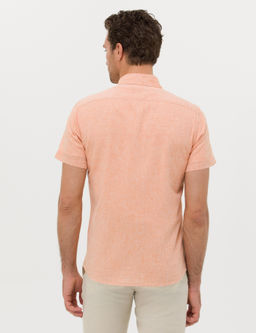 Turuncu Slim Fit Keten Kar___ml_ K_sakol G_mlek