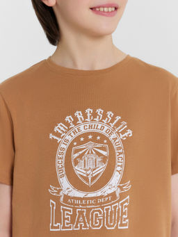 Комплект домашний для мальчиков коричневый с принтом Mark Formelle