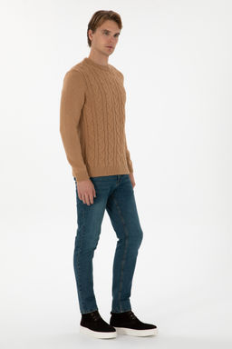 Erkek Regular Fit Bisiklet Yaka Camel Kazak - U.s. polo assn фото 11