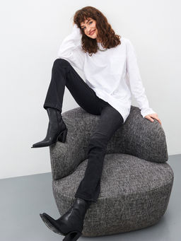 Утепленные женские джинсы широкого кроя на флисе - Mossmore фото 20