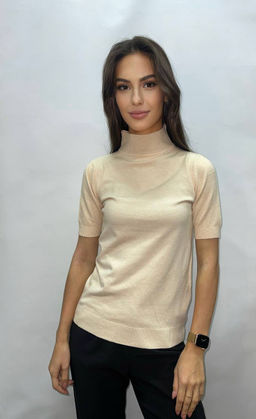 K13034 Джемпер (вязаный трикотаж) СВ_БЕЖЕВЫЙ