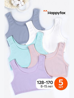 Майка-топ в рубчик для девочки 5шт. Happyfox