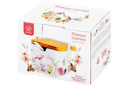 Банка д/сыпучих продуктов 250 мл 12*9,5*9 см Певчие птички+ложка+откидная бамбук.крыш (без золота) - Elan gallery фото 32