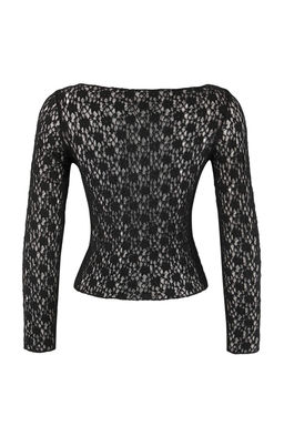Siyah Fitted/Vucuda Oturan Uzun Kollu Dantel Orme Bluz TWOSS26BZ00441 - Trendyolmilla фото 6
