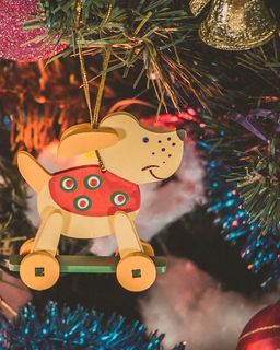 Елочные игрушки - Дворняжка желтая 270-1