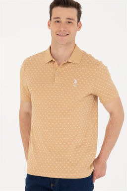 U. S. Polo Assn Мужская футболка светло-коричневого цвета с воротником-поло - U.s. polo assn фото 10