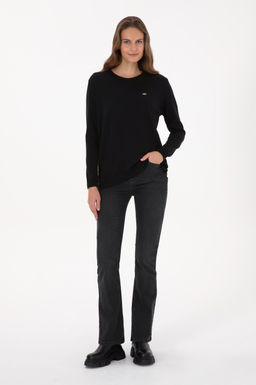 Kad_n Siyah Bisiklet Yaka Basic Kazak - U.s. polo assn фото 4