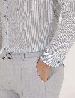 Pembe Slim Fit Uzun Kollu G_mlek - Pierre cardin фото 7