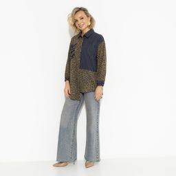 Рубашка асимметричного кроя Жемчужина образа (green) - Charutti фото 10